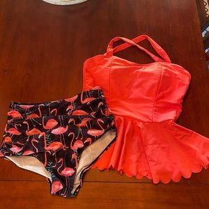 Cupshe Bathing suit top and high wasted bottoms